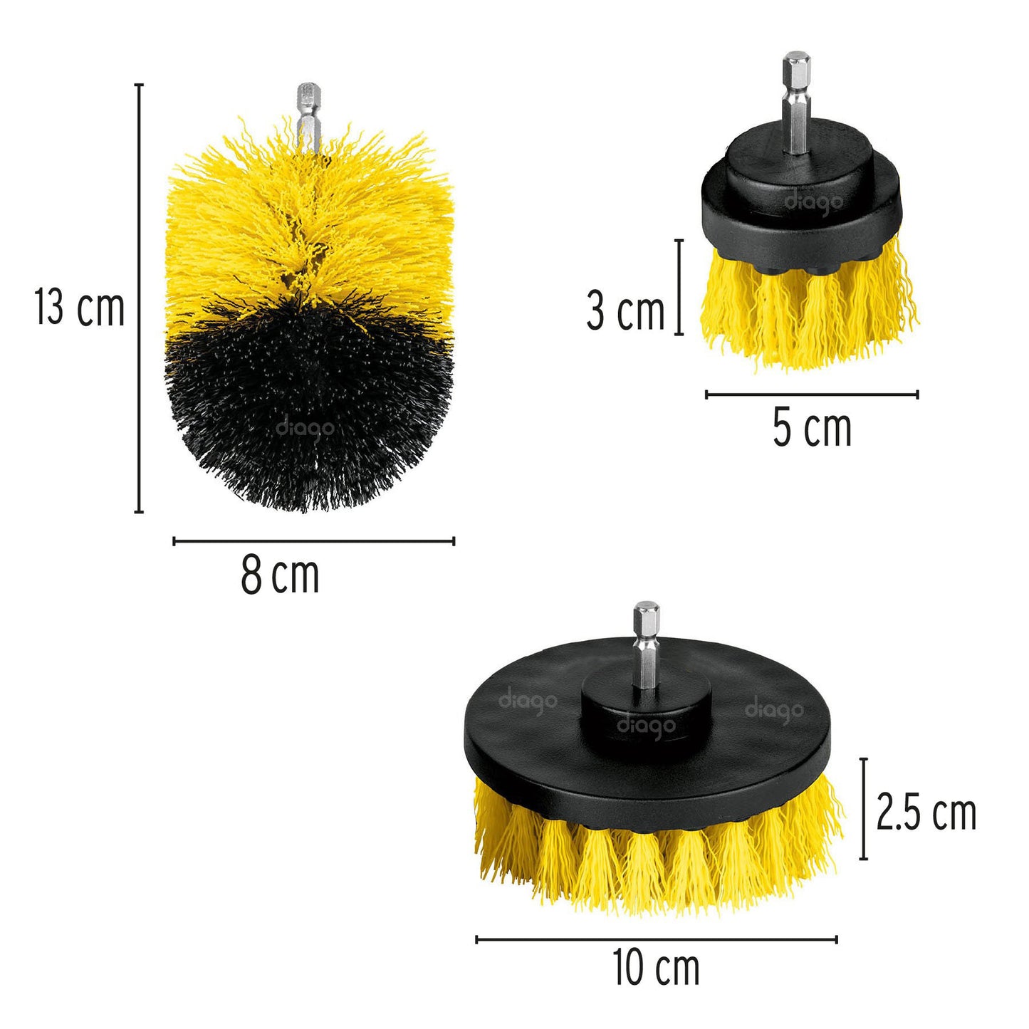 JUEGO De CEPILLOS TRUPER PARA TALADRO - 3 PIEZAS