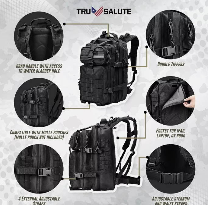 MOCHILA MORRAL TACTICA IMPERMEABLE MULTIFUNCIONAL - 50 L