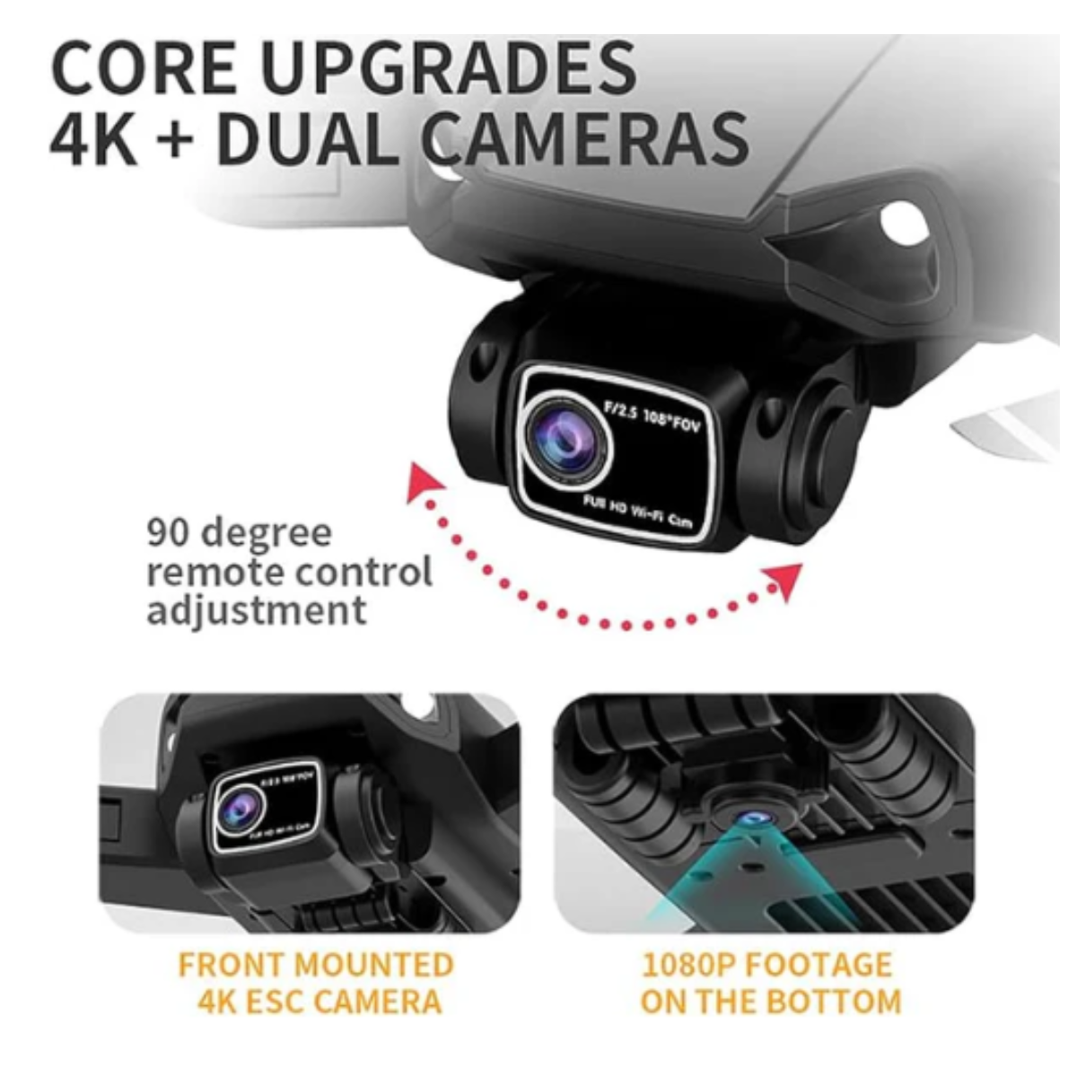 Dron E88 PRO MAX plegable