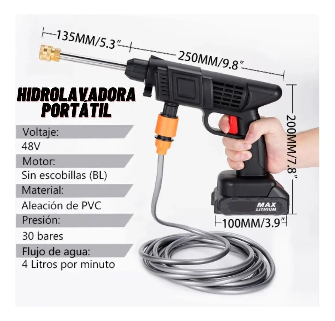HIDROLAVADORA INALÁMBRICA SUPER POTENTE