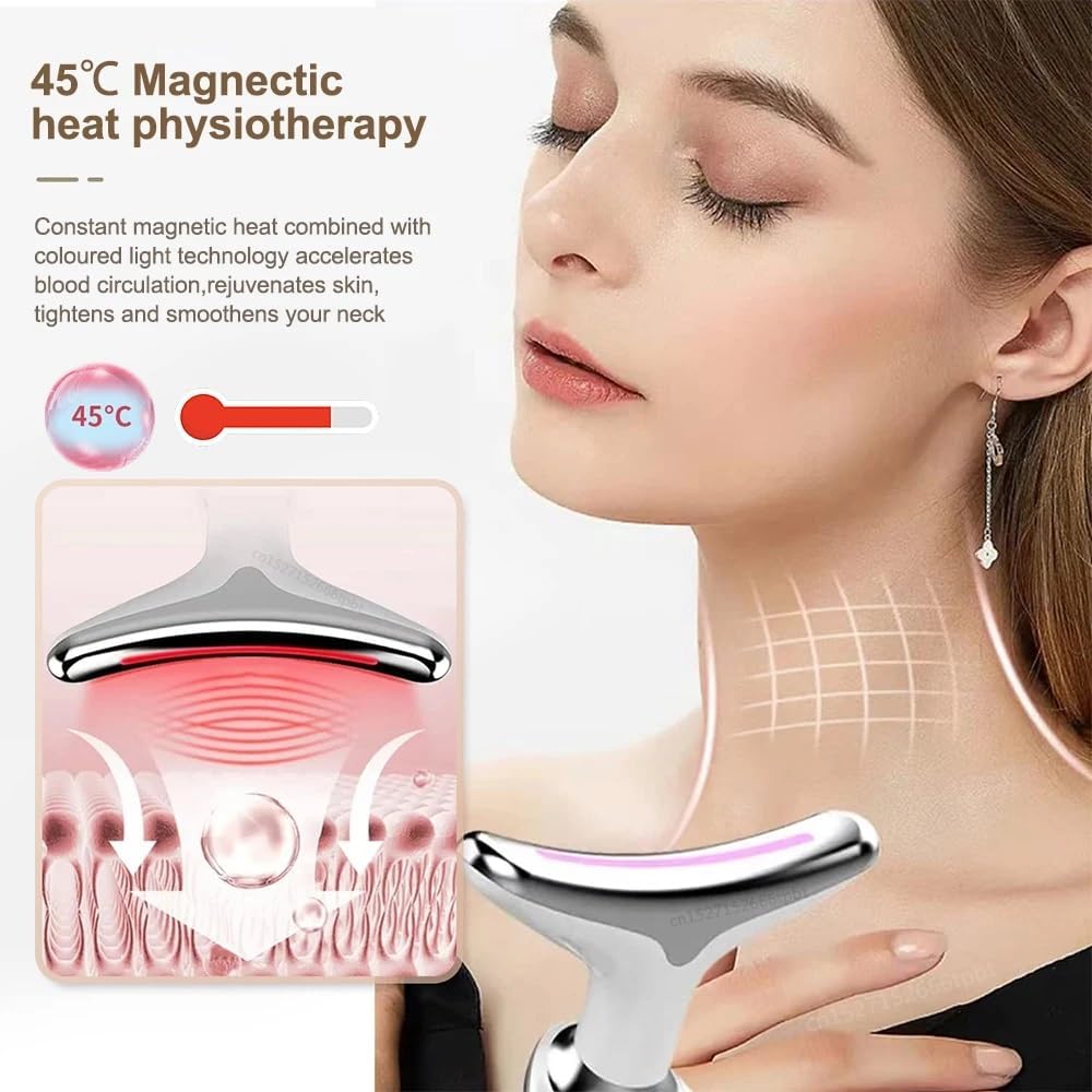 MASAJEADOR REJUVENECEDOR INFRAROJO ANTI ARRUGAS -  CROMOTERAPIA LED PARA ROSTRO Y CUELLO