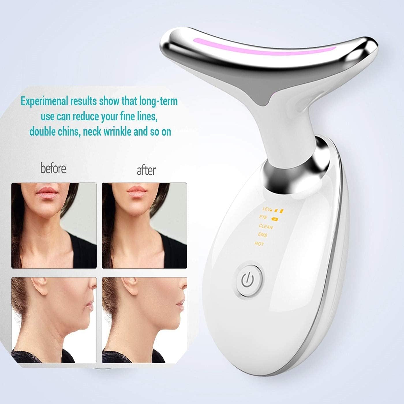 MASAJEADOR REJUVENECEDOR INFRAROJO ANTI ARRUGAS -  CROMOTERAPIA LED PARA ROSTRO Y CUELLO